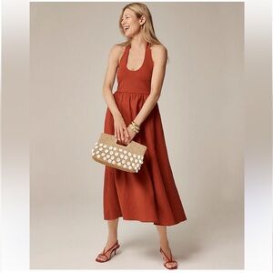 J Crew Dress M Halter Mixy Dress Brown